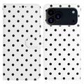 iPhone 17 Pro Max Polka Dot Pattern Wallet Case - White