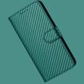 iPhone 17 Pro Max Premium Wallet Case with Strap - Carbon Fiber Texture - Carbon Green
