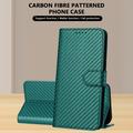 iPhone 17 Pro Max Premium Wallet Case with Strap - Carbon Fiber Texture - Carbon Green