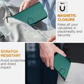 iPhone 17 Pro Max Premium Wallet Case with Strap - Carbon Fiber Texture - Carbon Green