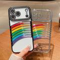 iPhone 17 Pro Max Rainbow Quicksand Hybrid Case with Rhinestone Camera Decor - Purple