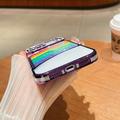 iPhone 17 Pro Max Rainbow Quicksand Hybrid Case with Rhinestone Camera Decor - Purple
