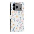 iPhone 17 Pro Max Rhombic Floral Wallet Case - Colorful Flowers