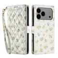 iPhone 17 Pro Max/18 Pro Max Rhombic Floral Wallet Case