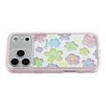 iPhone 17 Pro Max Shockproof Colorful Floral TPU Case - Pink