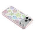 iPhone 17 Pro Max Shockproof Colorful Floral TPU Case - Pink