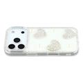 iPhone 17 Pro Max Sparkling Love and Pearl Hybrid Case - White