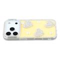 iPhone 17 Pro Max Sparkling Love and Pearl Hybrid Case - Yellow