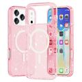 iPhone 17 Pro Max Stylish Glitter Series Hybrid Case - MagSafe Compatible - Pink