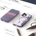 iPhone 17 Pro Max Stylish Magnetic Flip Case with RFID Card Slots - Purple