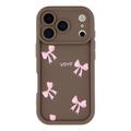 iPhone 17 Pro Max Stylish Shockproof TPU Case with Raised Edges - Brown / Bow