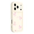 iPhone 17 Pro Max Stylish Shockproof TPU Case with Raised Edges - White / Bow
