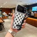 iPhone 17 Pro/18 Pro PC / TPU Cover with Lens Film & Strap - Polka Dot - Black