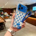 iPhone 17 Pro/18 Pro PC / TPU Cover with Lens Film & Strap - Polka Dot - Blue