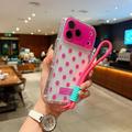 iPhone 17 Pro/18 Pro PC / TPU Cover with Lens Film & Strap - Polka Dot - Hot Pink