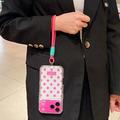 iPhone 17 Pro/18 Pro PC / TPU Cover with Lens Film & Strap - Polka Dot - Hot Pink
