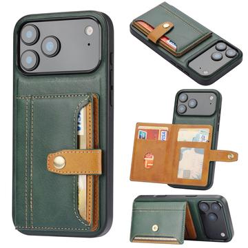 iPhone 17 Pro Retro Style Case with Wallet - Green