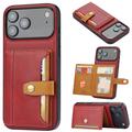 iPhone 17 Pro Retro Style Case with Wallet - Red