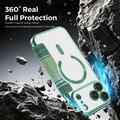 iPhone 17 Pro Stylish Magnetic Flip Case with RFID Card Slots - Blackish Green