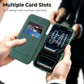 iPhone 17 Pro Stylish Magnetic Flip Case with RFID Card Slots - Blackish Green