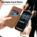 iPhone 17 Pro Stylish Magnetic Flip Case with RFID Card Slots - Brown
