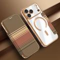 iPhone 17 Pro Stylish Magnetic Flip Case with RFID Card Slots - Brown