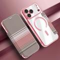 iPhone 17 Pro Stylish Magnetic Flip Case with RFID Card Slots - Pink