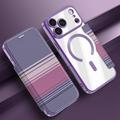 iPhone 17 Pro Stylish Magnetic Flip Case with RFID Card Slots - Purple