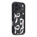 iPhone 17 Pro Stylish Shockproof TPU Case with Raised Edges - Black / Big Bow