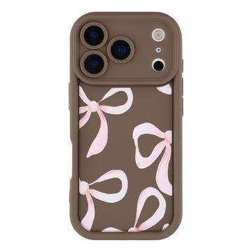 iPhone 17 Pro Stylish Shockproof TPU Case with Raised Edges - Brown / Big Bow