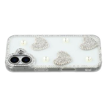 iPhone 17 Sparkling Love and Pearl Hybrid Case - Transparent