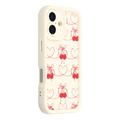 iPhone 17 Stylish Shockproof TPU Case with Raised Edges - White / Bow-Tied Cherries