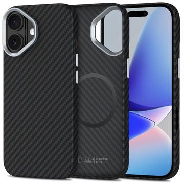 iPhone 17 Tech-Protect Ion Carbon Plastic Case - MagSafe Compatible - Black / Silver