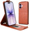 iPhone 17 Vertical Flip Case with Stand - Brown