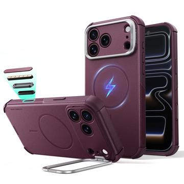 iPhone 18 Pro/17 Pro ESR Cyber Tough Kickstand MagSafe Hybrid Case - Burgundy