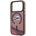 iPhone 18 Pro/17 Pro Karl Lagerfeld Liquid Glitter Karl & Choupette Heads MagSafe Case - Burgundy