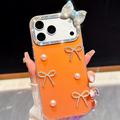 iPhone 18 Pro/17 Pro Pearl Bow Decor Hybrid Case - Orange