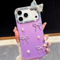 iPhone 18 Pro/17 Pro Pearl Bow Decor Hybrid Case - Purple