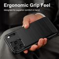 iPhone 18 Pro Brushed TPU Case - Carbon Fiber - Black
