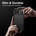 iPhone 18 Pro Brushed TPU Case - Carbon Fiber - Black