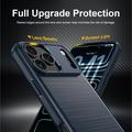 iPhone 18 Pro Brushed TPU Case - Carbon Fiber - Blue