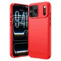 iPhone 18 Pro Brushed TPU Case - Carbon Fiber