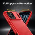 iPhone 18 Pro Brushed TPU Case - Carbon Fiber - Red