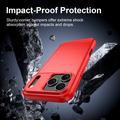 iPhone 18 Pro Brushed TPU Case - Carbon Fiber - Red