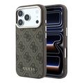 iPhone 18 Pro Guess 4G Gold Frame Case - MagSafe Compatible - Brown