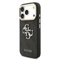 iPhone 18 Pro Guess 4G Metal Logo Gold Frame Case - Black