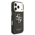iPhone 18 Pro Guess 4G Metal Logo Gold Frame Case - Black