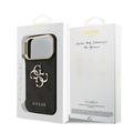 iPhone 18 Pro Guess 4G Metal Logo Gold Frame Case - Black