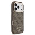 iPhone 18 Pro Guess 4G Strass Triangle Logo Gold Frame MagSafe Case - Brown