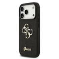 iPhone 18 Pro Guess Fixed Glitter 4G Metal Logo Case - Black